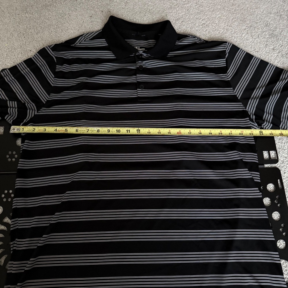 Nike Golf Tour Performance Dri-FIT Polo Shirt Mens XL Black White Stripe 452505 - Picture 8 of 9